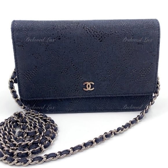 CHANEL Handbags - Authentic CHANEL Lace Embossed Wallet-on-the-chain WOC Crossbody Flap bag